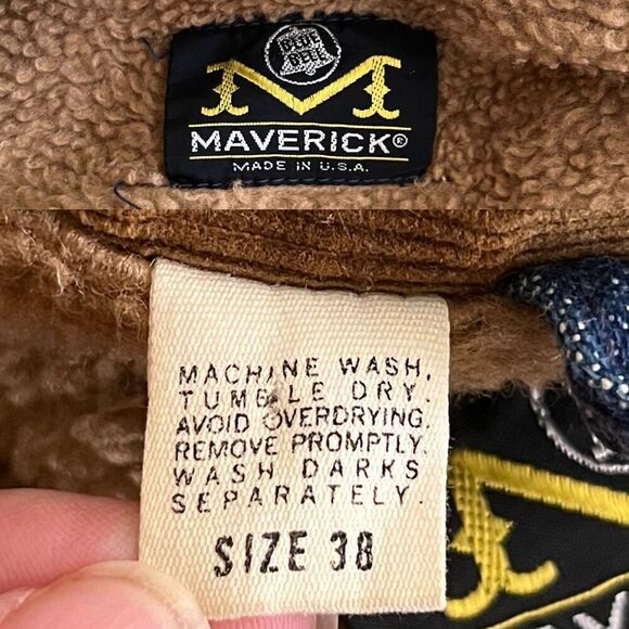 Vintage 60's-70's Maverick Denim Bluebell Sherpa Lined Jacket Mens Chore Coat - Picture 6 of 17